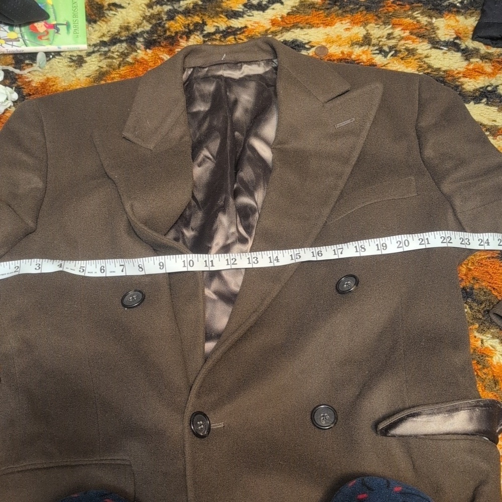 Polo University Club By Ralph Lauren Brown Wool Long Length Coat Vintage - Picture 10 of 10